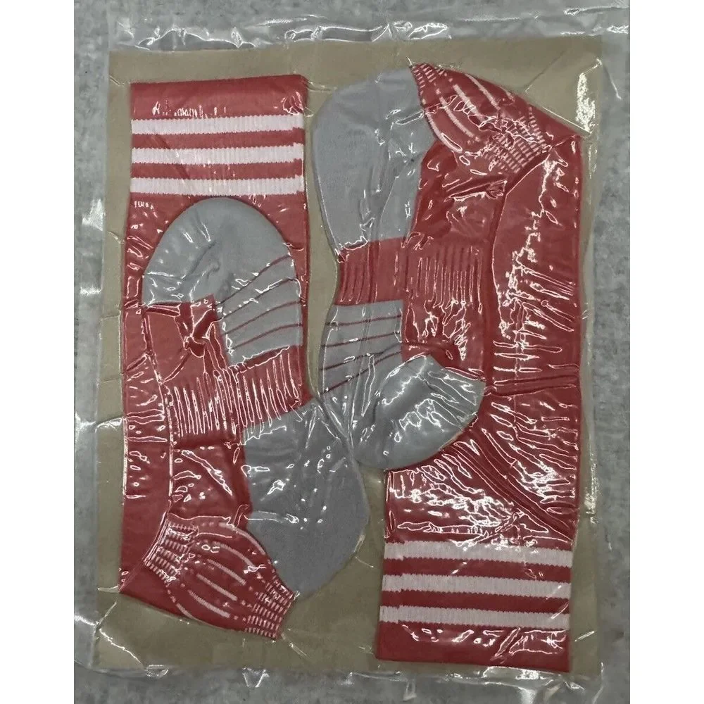 Lot of 2 Pair Soccer Socks Men Women Red‎ Large Unisex